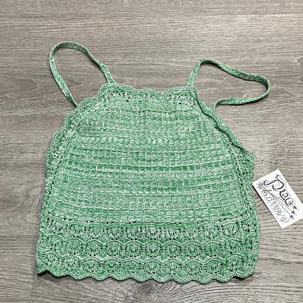 Green Crochet Tank Top